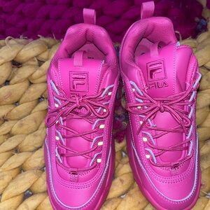 Womens Fila Disruptor 2 Premium Athletic Shoe - Fuchsia Rose
